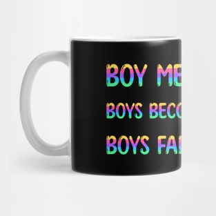 Boy meets boy. Boys become friends. Boys fall in love. Mug